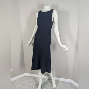 Vintage Jacob Black Jersey Midi Dress Minimalist Quiet Luxury 90s Size 2